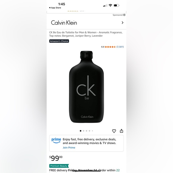 Ck Be by Calvin Klein 2 PC Gift Set (edt 6.7 Oz Deodorant Stick) NWT - Picture 3 of 3